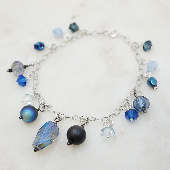 Blue Goth Charm Bracelet