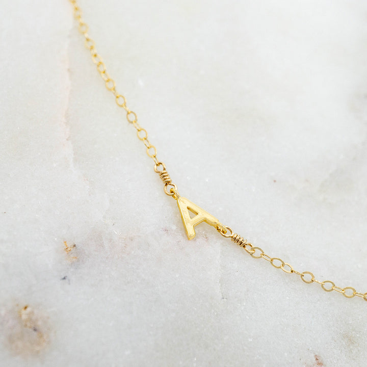 Side Initial Necklace