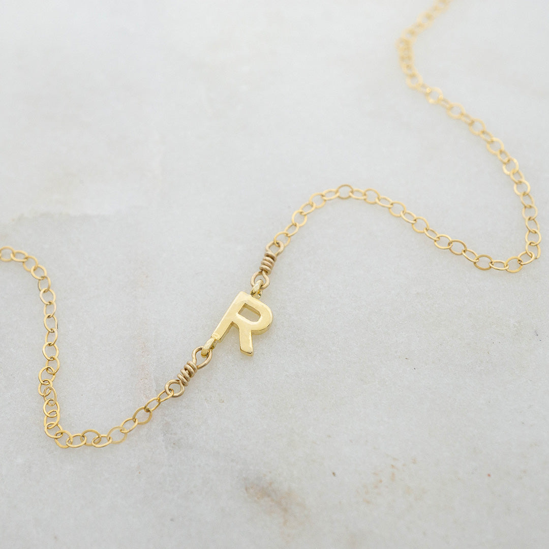 Side Initial Necklace