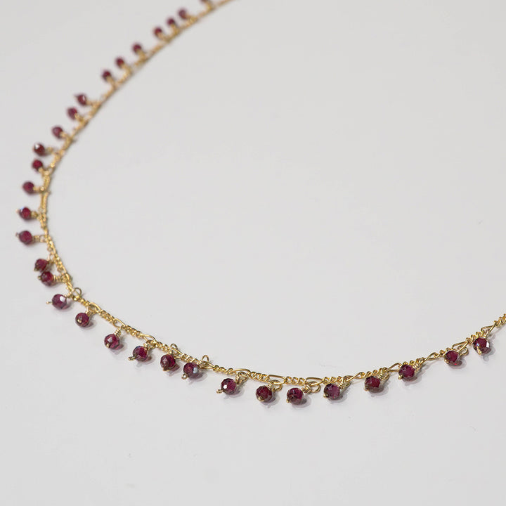 Garnet Raindrop Necklace