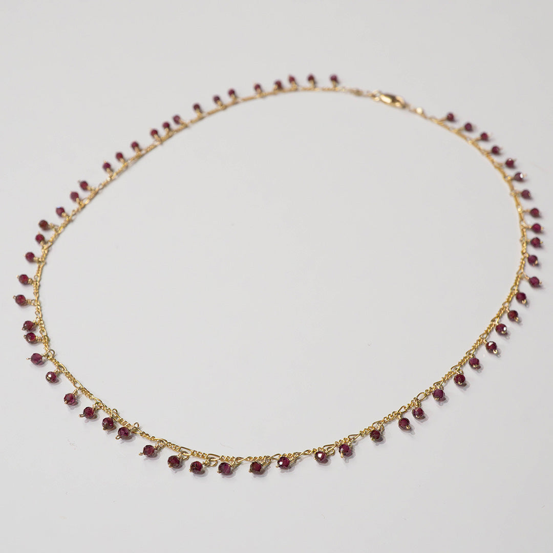 Garnet Raindrop Necklace