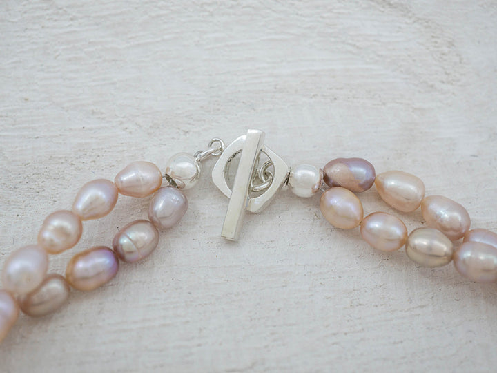 Double Strand Rose Pearl Necklace