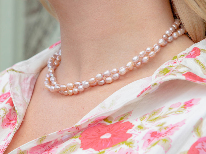 Double Strand Rose Pearl Necklace