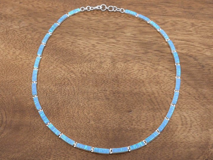 Light Blue Opal Links Necklace