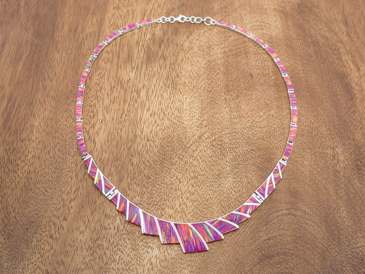 Pink Opal Fan Necklace