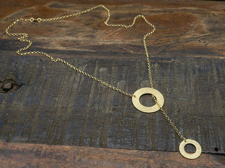 Gold Radiant Circles Lariat