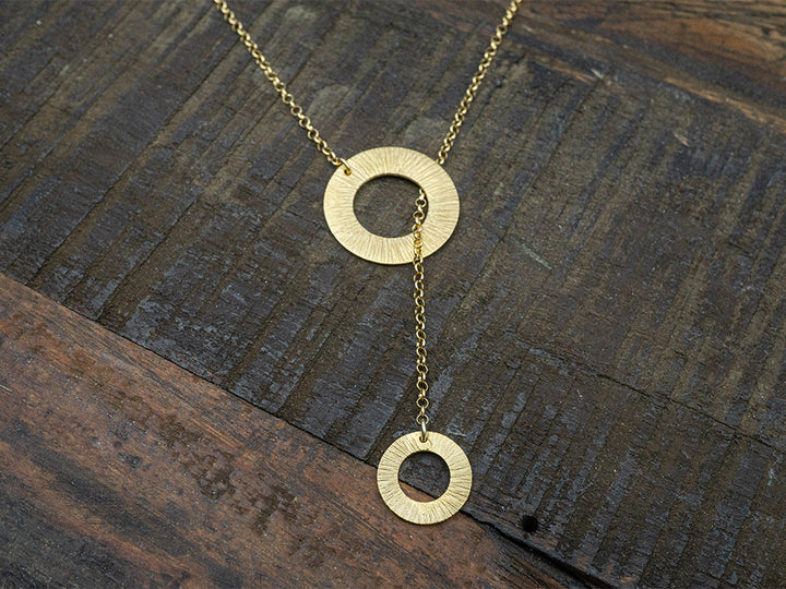 Gold Radiant Circles Lariat