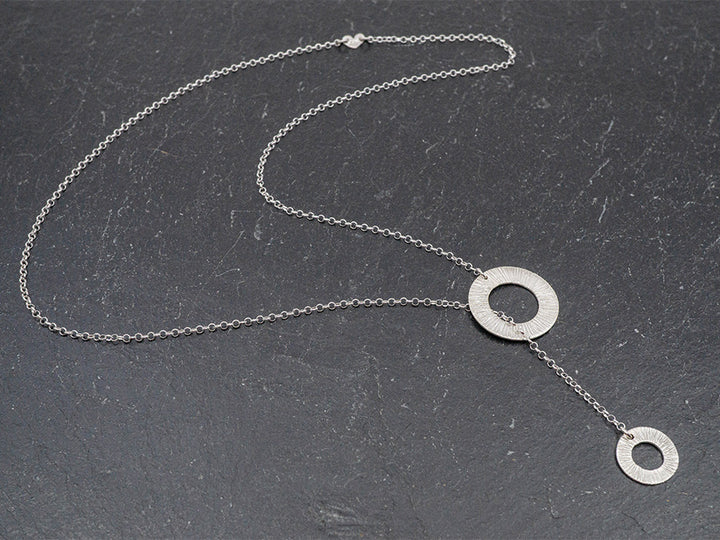 Silver Radiant Circles Lariat