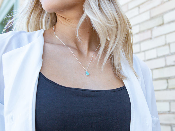 Petite Turquoise Teardrop Necklace