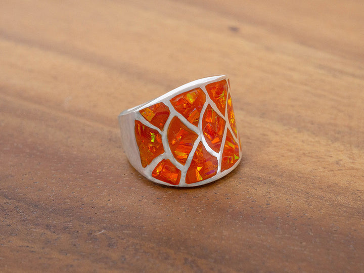 Orange Opal Mermaid Ring