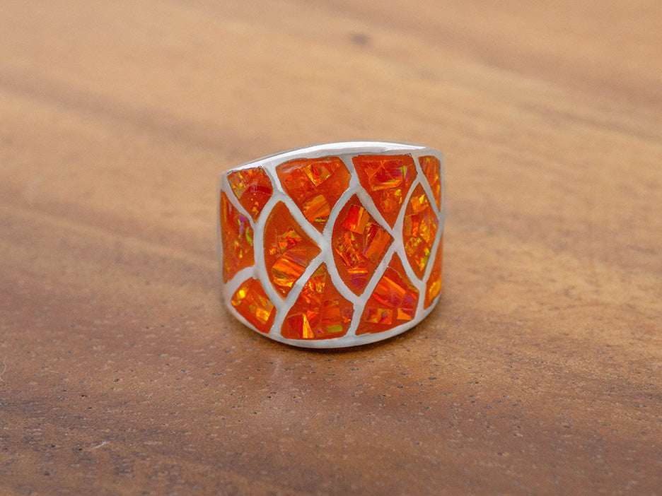 Orange Opal Mermaid Ring