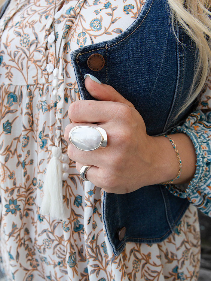 Mother of Pearl Statement Ring