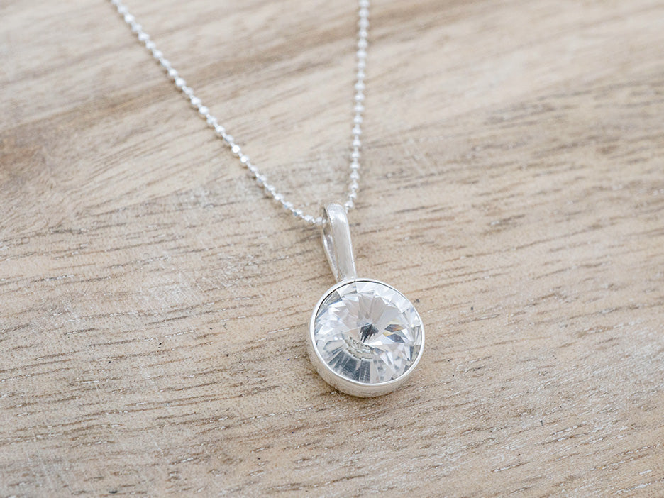 Round Crystal Pendant, Clear