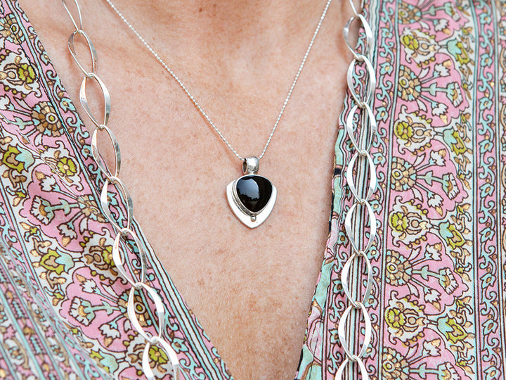 Black Onyx Trillion Pendant