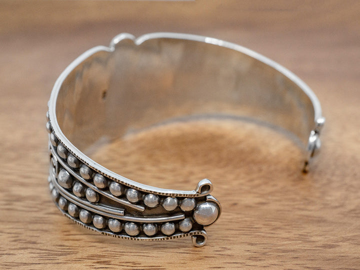 Vintage Style Cuff Bracelet w/Center Bead Cross