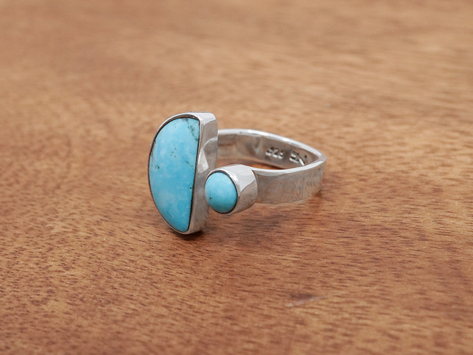 Turquoise Half Moon Ring w/ Cabochon