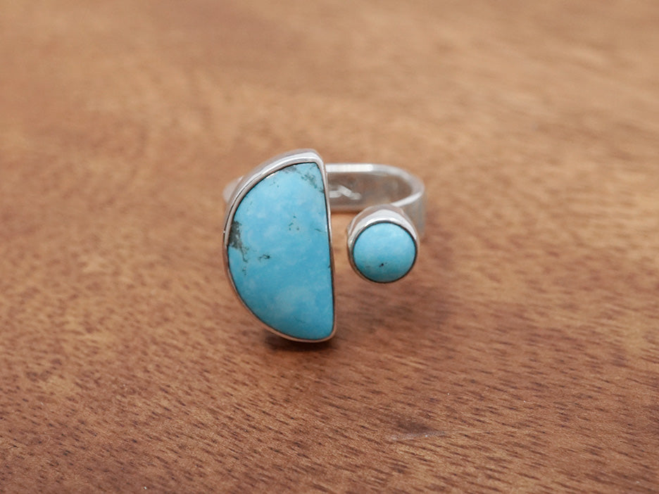 Turquoise Half Moon Ring w/ Cabochon