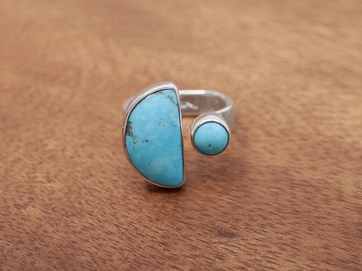 Turquoise Half Moon Ring w/ Cabochon