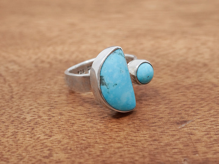 Turquoise Half Moon Ring w/ Cabochon