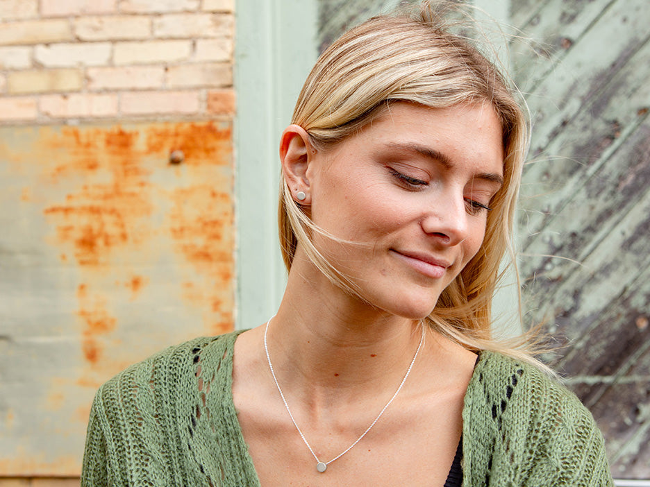 Medium Silver Stud Necklace