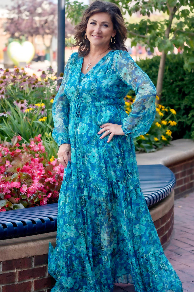 Johnny Was Raquel Silk Maxi Dress – Corazon Sterling Silver from Taxco