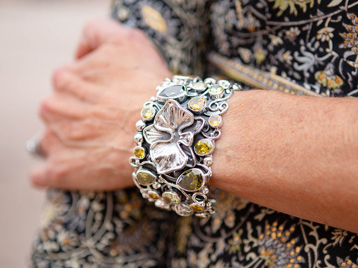 Orchid Cuff w/ Crystals