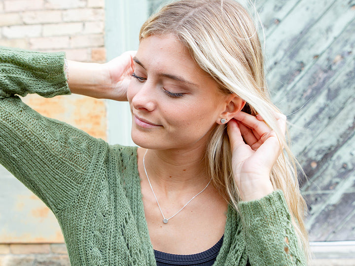 Medium Silver Stud Necklace