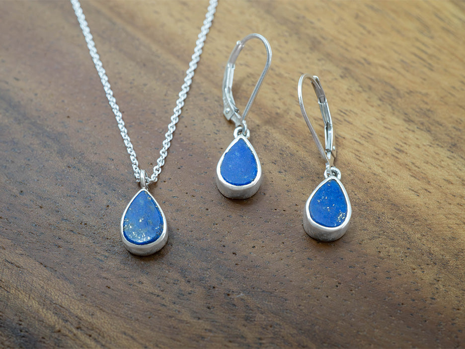 Petite Lapis Teardrop Necklace