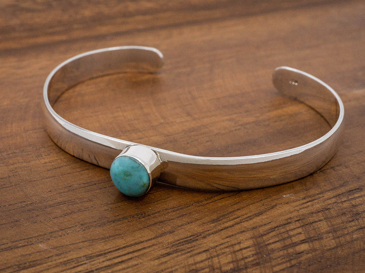 Simple Cuff w/ Turquoise Cabochon