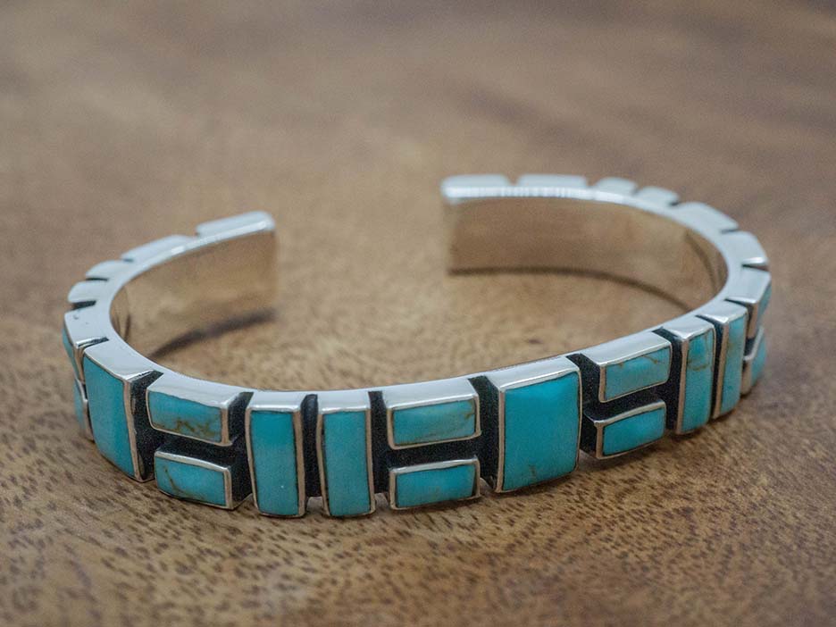 Slim Turquoise Mosaic Cuff