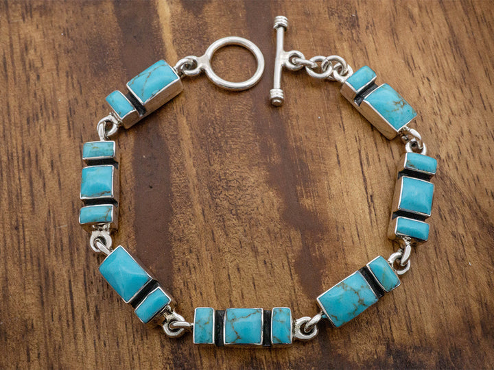 Turquoise Mosaic Links Bracelet