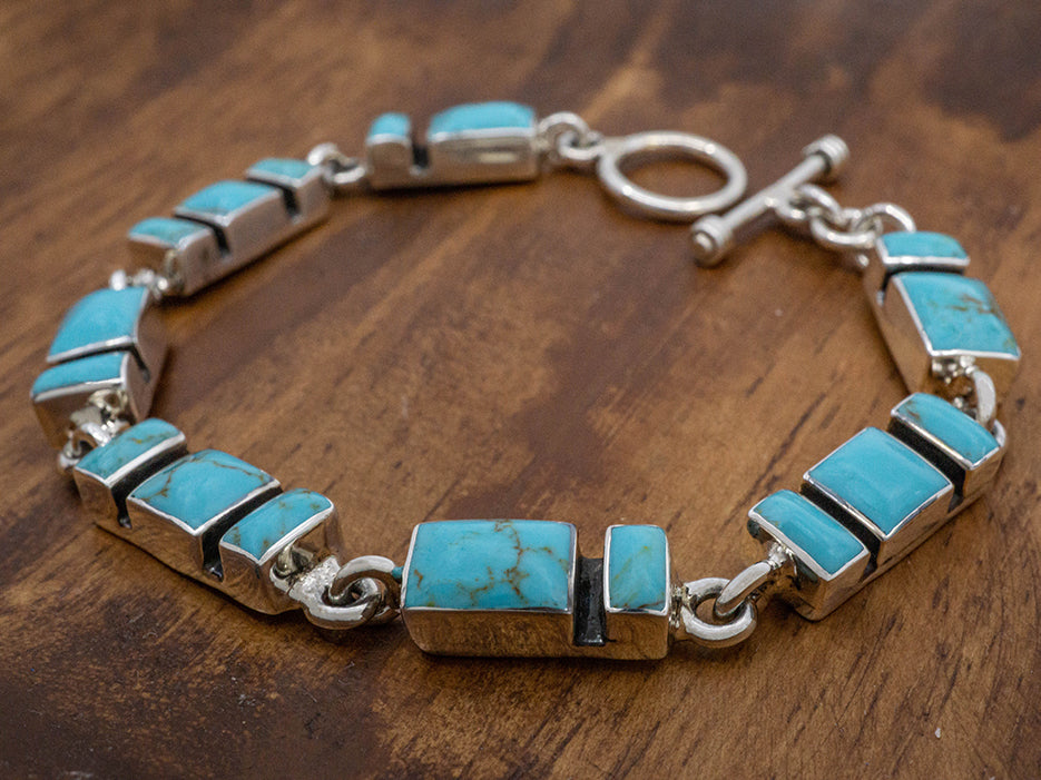 Turquoise Mosaic Links Bracelet