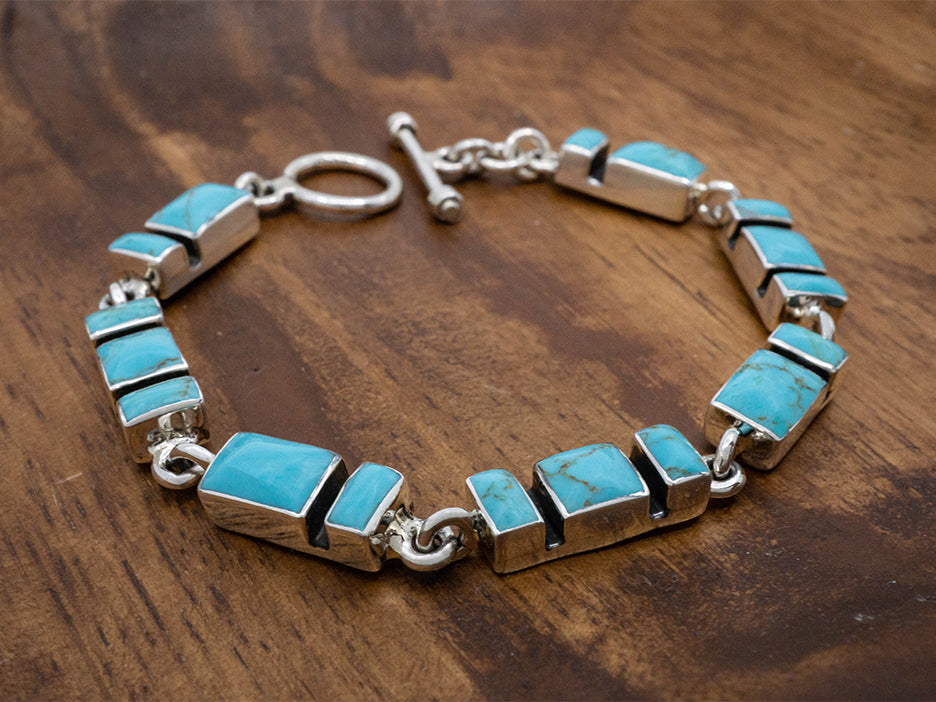 Turquoise Mosaic Links Bracelet