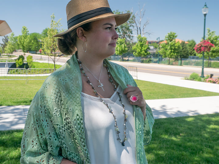 Hand-Tied Mixed Stone Necklace