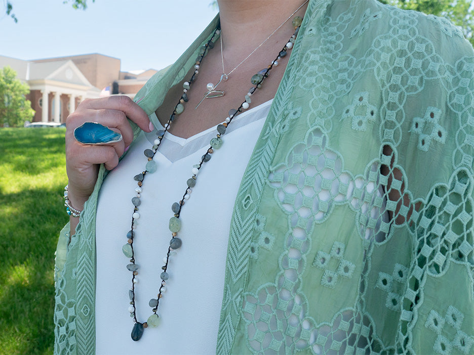 Hand-Tied Mixed Stone Necklace