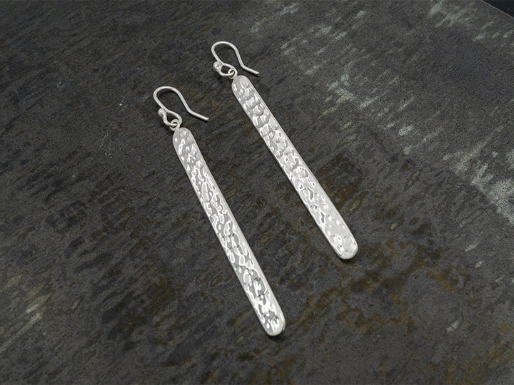 Hammered Bar Earring on Hook