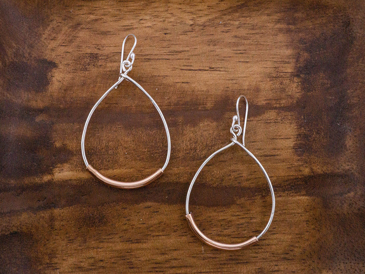 Egg Shaped Drops w/Copper Earring