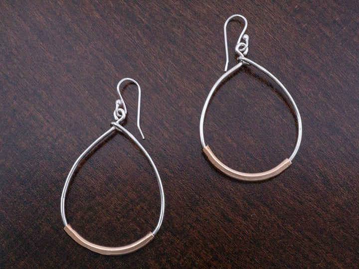 Egg Shaped Drops w/Copper Earring