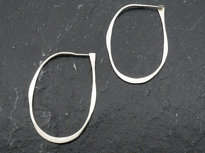 Elegant Oval Hoop w/ Flared Hook