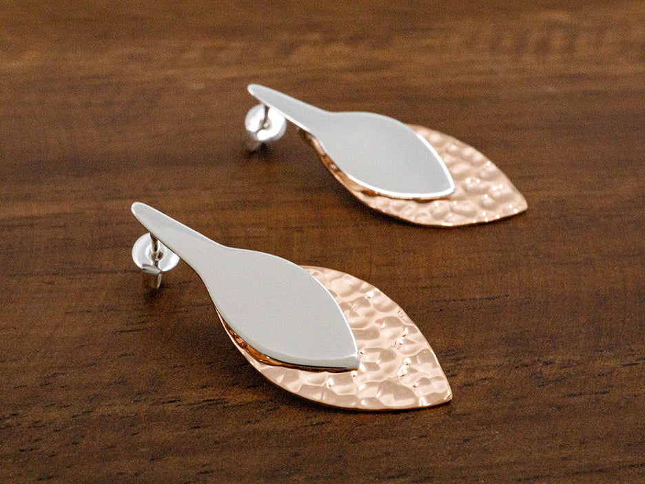 Copper & Silver Ellipticals Earring