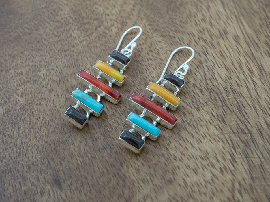 Stacked Tejano Bars Earring