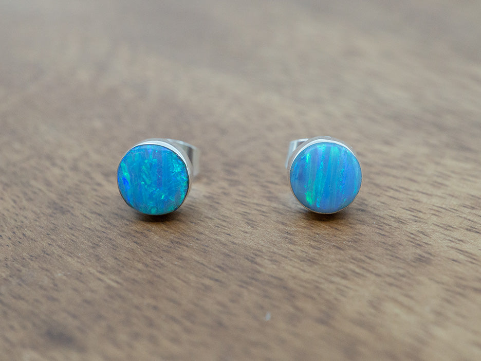 Light Blue Opal Studs