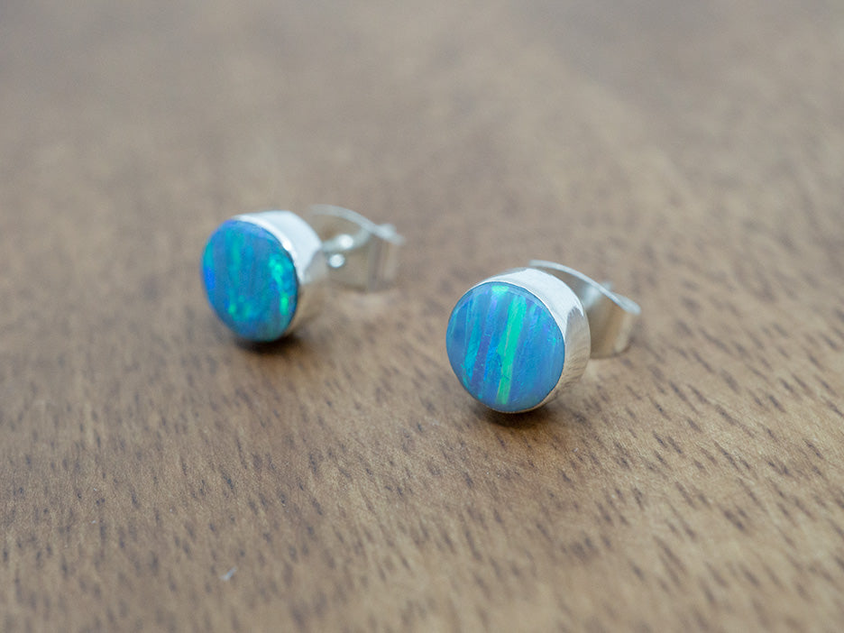 Light Blue Opal Studs