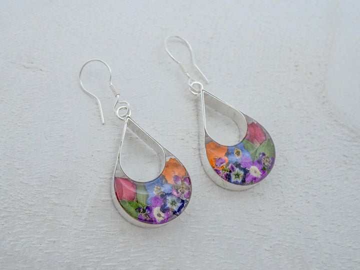 Primavera Earring, Medium Cut Out Teardrop on Hook