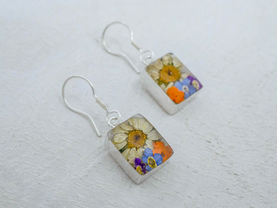 Primavera Earring, Small Rectangle on Hook