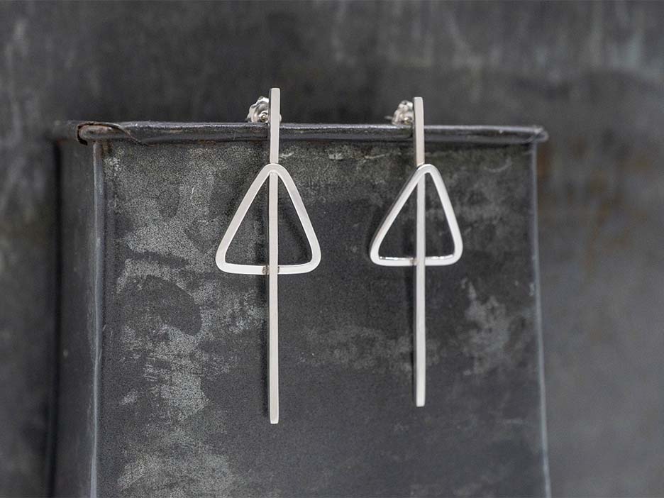 Pierced Triangle Earring on Post