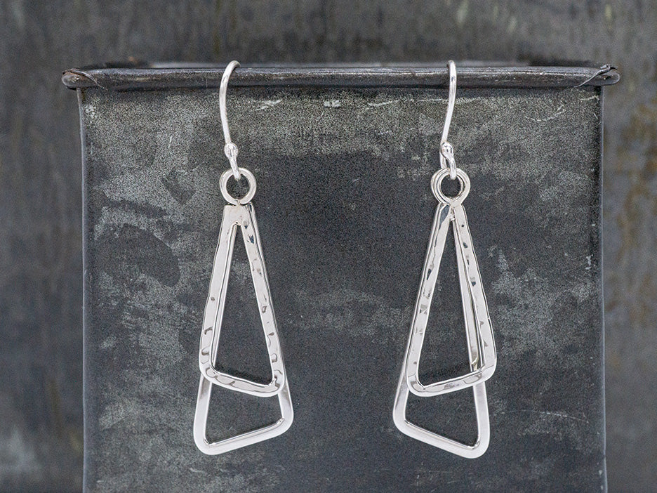 Hammered & Smooth Trapezoids Earrings