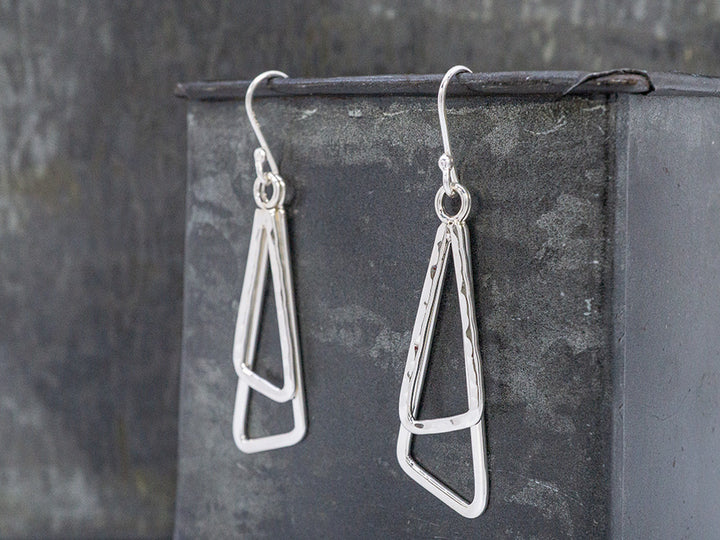 Hammered & Smooth Trapezoids Earrings