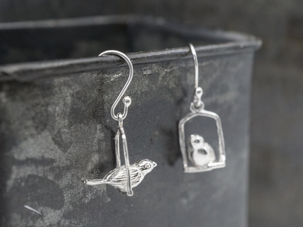 sterling silver songbird earrings