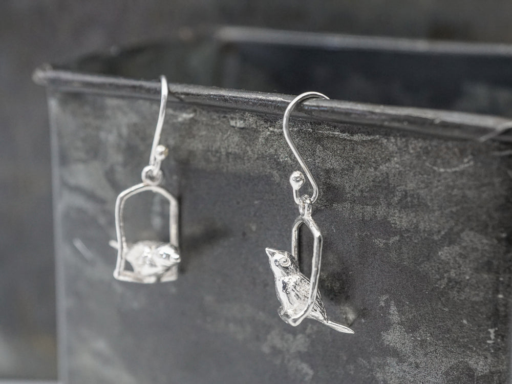 sterling silver songbird earrings